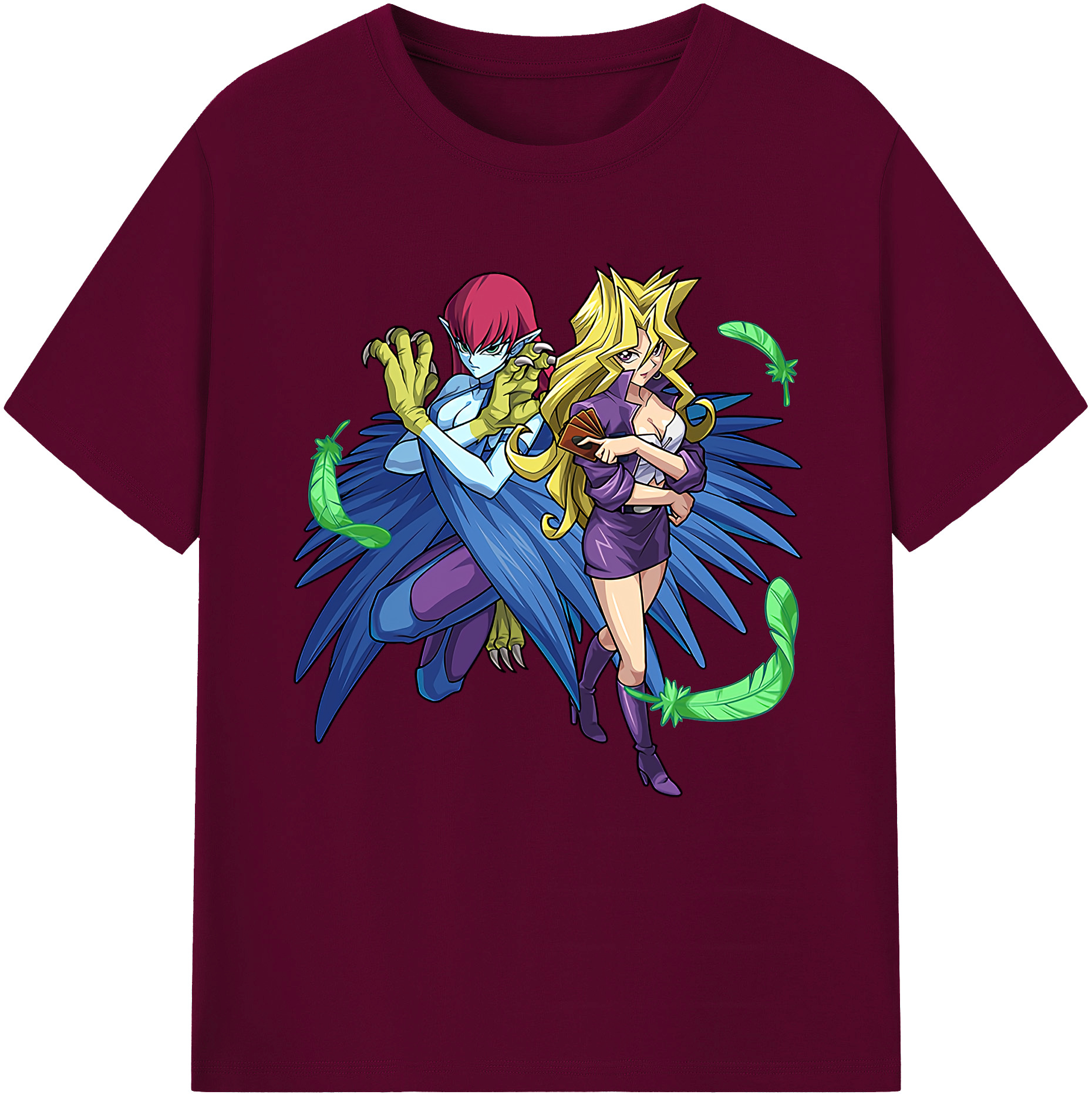 （画像用） 遊☆戯☆王 Yu-Gi-Oh! レディースカジュアルプリントTシャツ（綿100％）